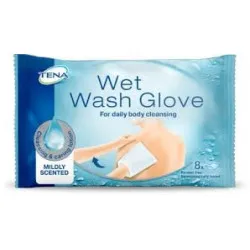 Tena Wet Wash Glove 8 Pezzi