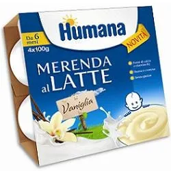 Humana Merenda Al Latte Gusto Vaniglia 4x100g