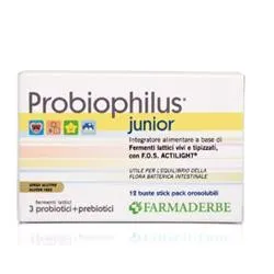 Probiophilus junior 12 bustine 24 g fermenti lattici per bambini