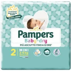 Pampers baby dry downcount Pannolini per bambini  mini 24 pezzi
