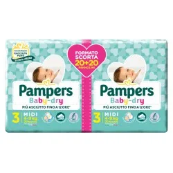 Fater Pampers Baby Dryduo Dwct Pannolini Midi 40 Pezzi